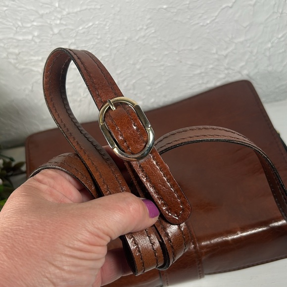 VTG PIER CARANTI ROMA Brown Leather Crossbody Messenger Style Bag Made In Italy - Picture 13 of 16